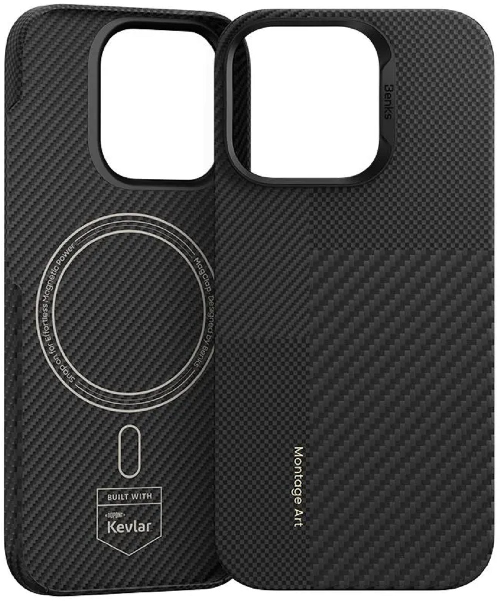 Чехол Benks Montage ArmorAir Case built with Kevlar 600D+1500D для iPhone 16 Pro, черный (C.K.FL.AP.BK.MB65)