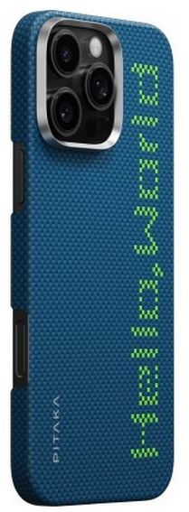 Чехол PITAKA Tactile Woven case для iPhone 16 Pro Max, привет Мир (Hello World)