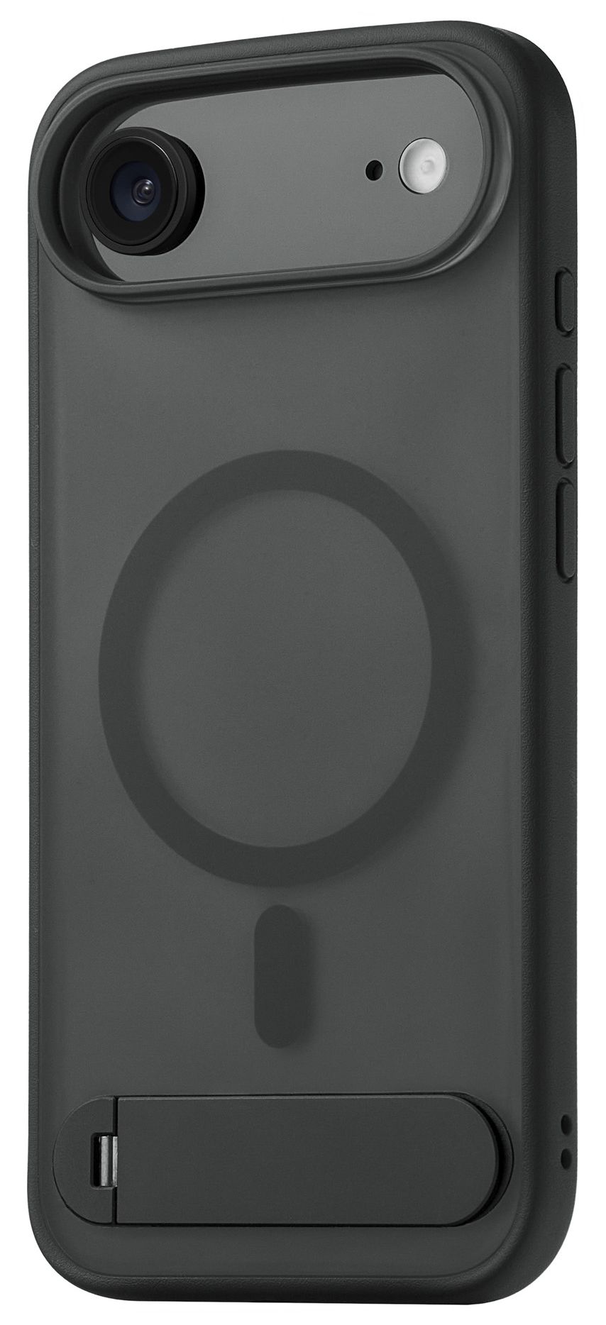 uBear Stand 360° Mag Case с MagSafe для iPhone 17 Air (силикон, софт-тач), черный (CS583BL66AST-I25M)