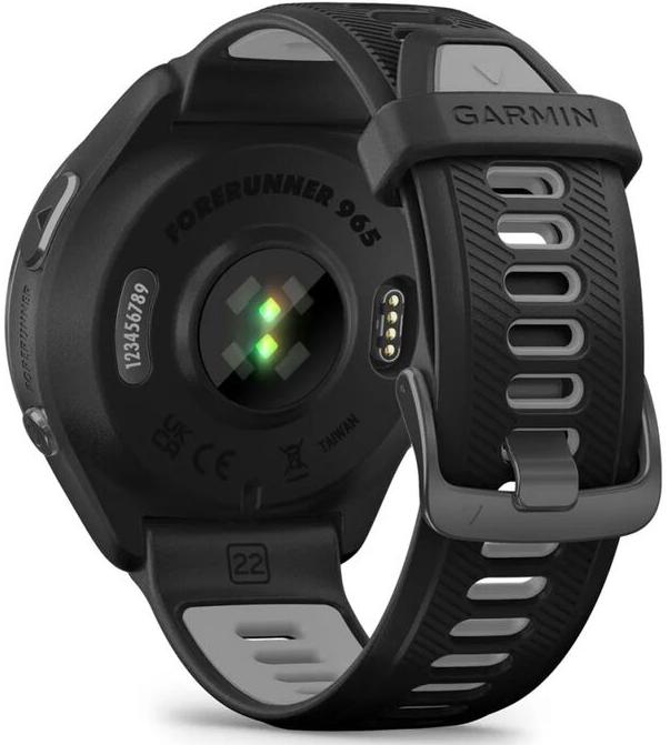 Умные часы Garmin Forerunner 965, темно-серый DLC титановый безель, с черным ремешком (010-02809-10)