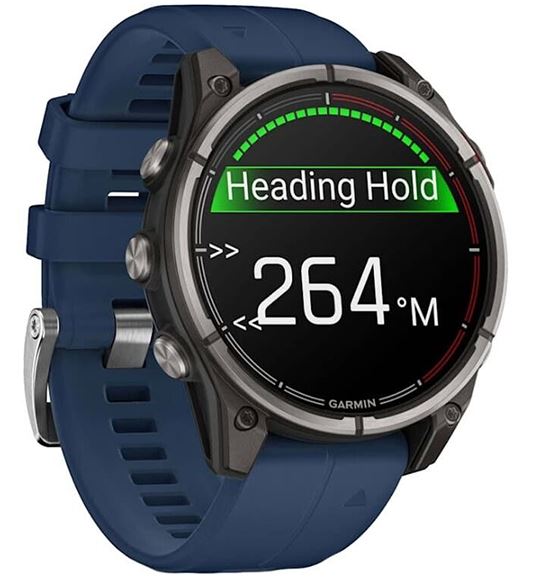 Garmin Quatix 8 51 mm AMOLED Sapphire Titanium, черный с синим ремешком (010-02905-90)