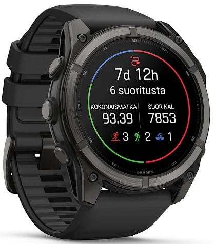 Умные часы Garmin Fenix 9 AMOLED 51мм, темно-серый и черный силиконовый ремешок (010-04763-11)