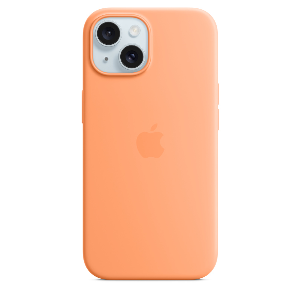 Чехол Apple iPhone 15 Plus Silicone Case с MagSafe, Orange Sorbet (MT173)