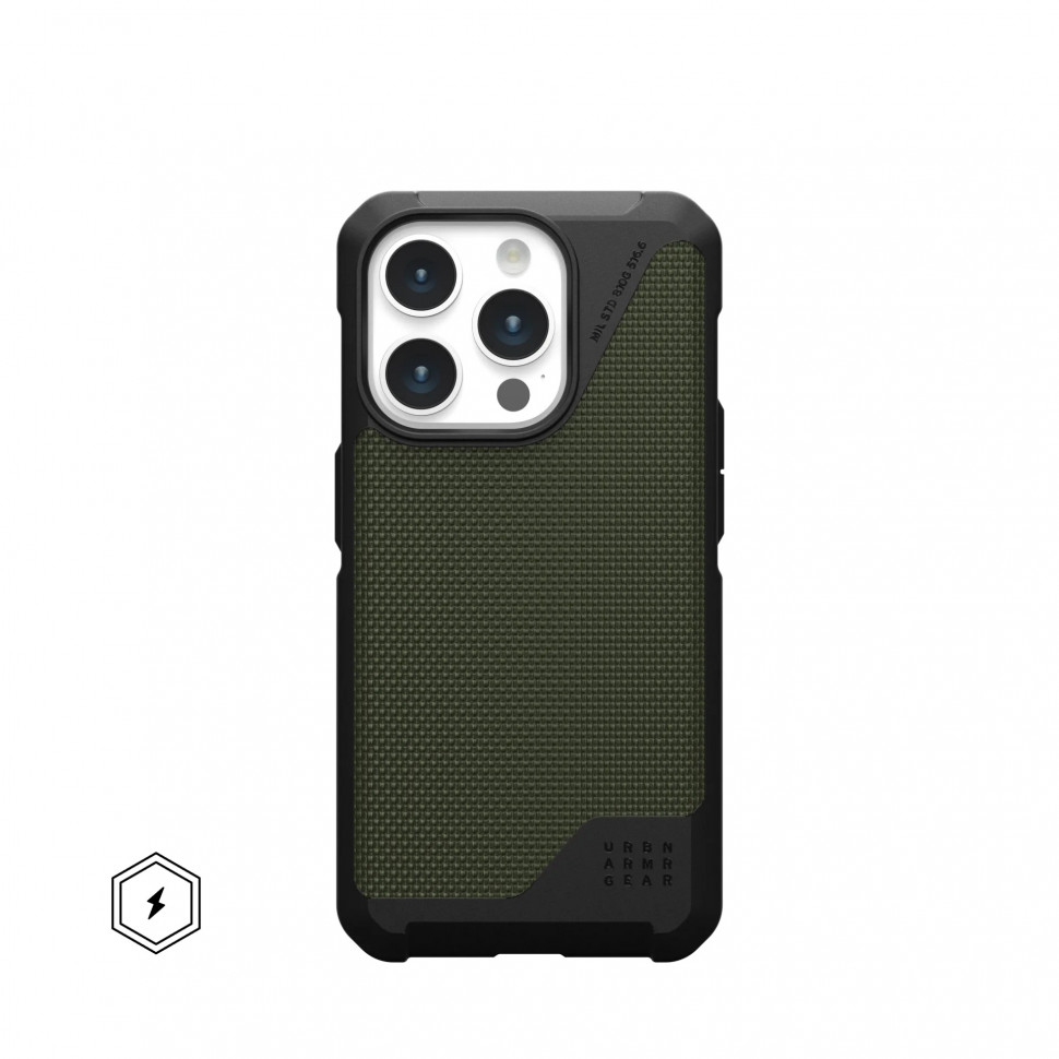 Чехол UAG Metropolis LT с MagSafe для iPhone 15 Pro, оливковый (Kevlar Olive) 114277113972