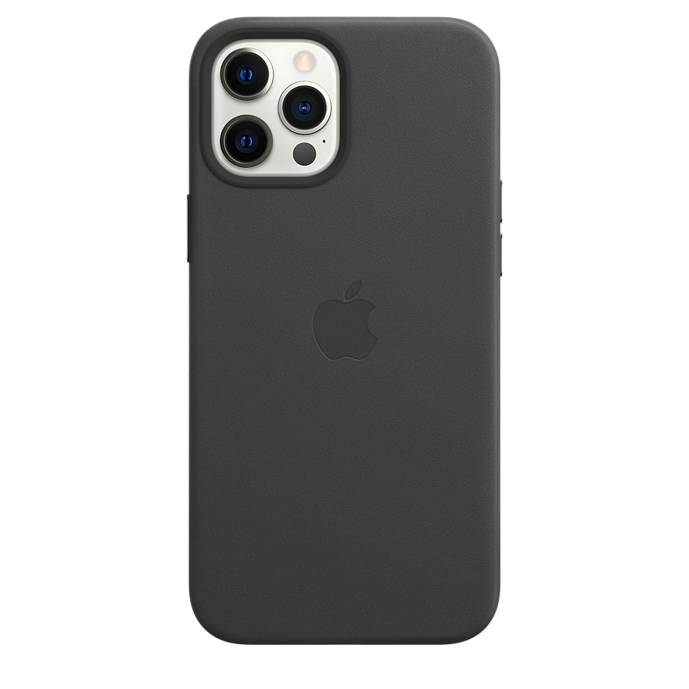 Кожаный чехол MagSafe для iPhone 12 Pro Max (Чёрный)