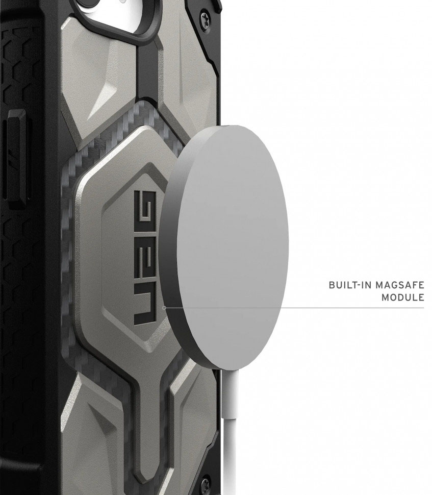 Чехол UAG Monarch Pro c MagSafe для iPhone 16e, титановый (114497113636)