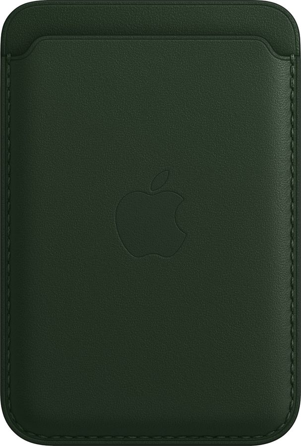Чехол (футляр) Apple Leather Wallet with MagSafe, для Apple iPhone , зеленая секвойя (MM0X3)