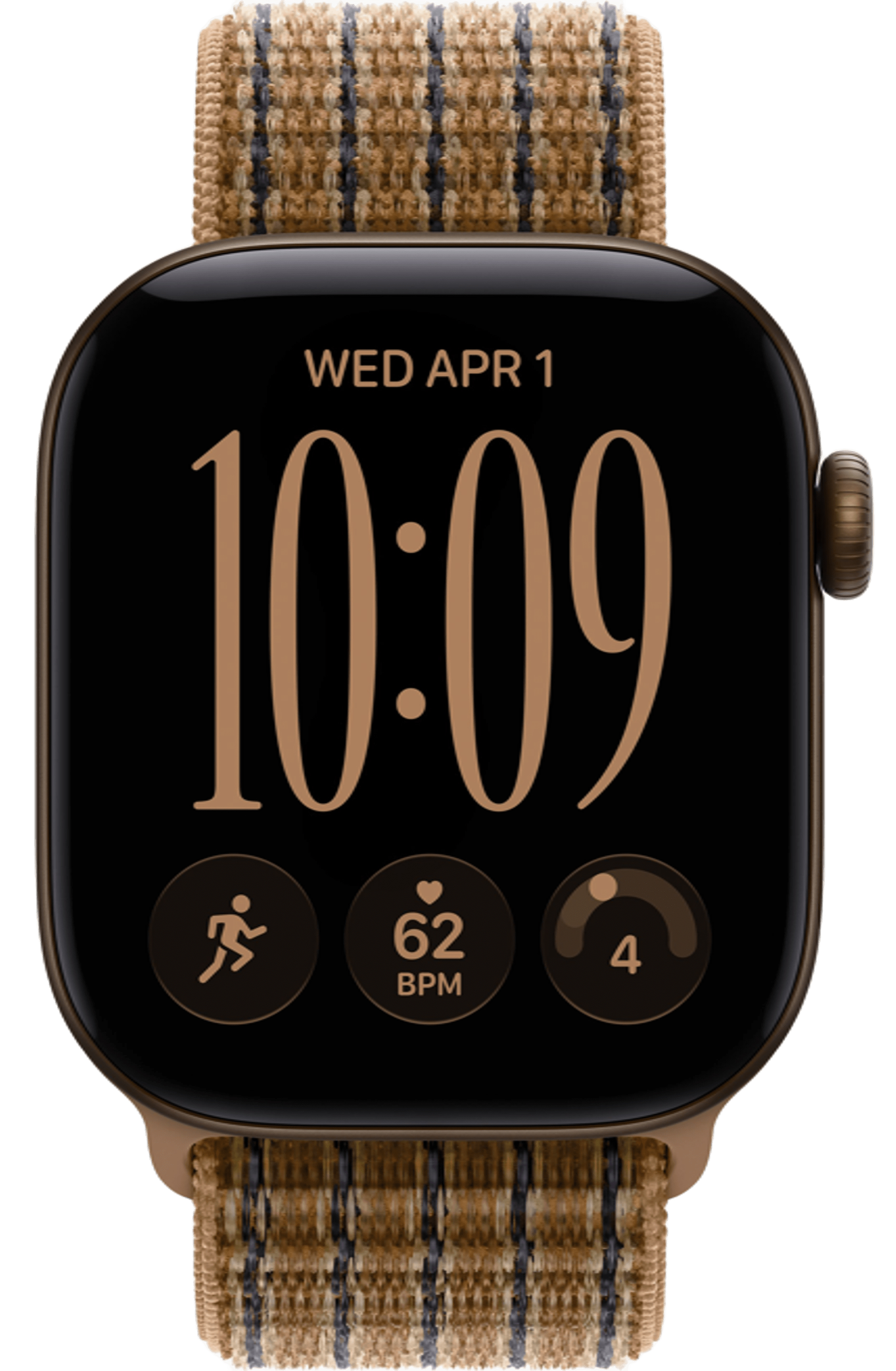 Apple Watch Series 12 46mm Dark Bronze Aluminum Case with Sport Loop Light Umber Plaid