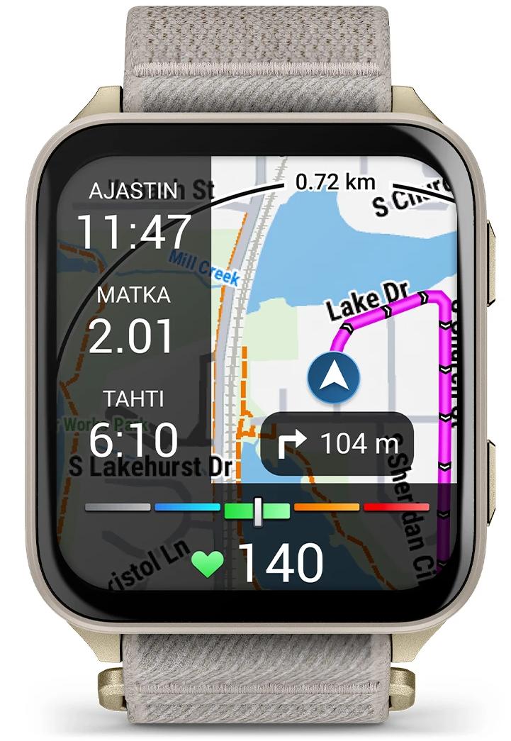 Умные часы Garmin Venu X1, золотистый титан и серый нейлоновый ремешок (010-02980-09)