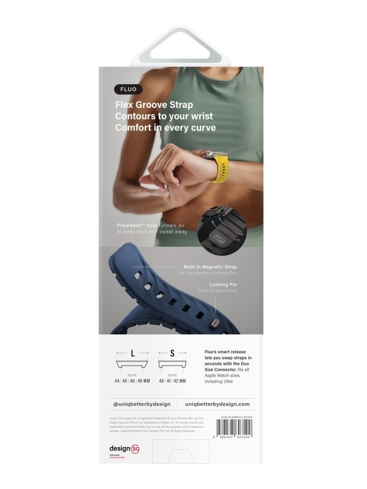 Uniq FLUO Silicone Rubber для Apple Watch 49-40 мм, Soft Sand