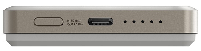 Внешний аккумулятор EnergEA Alupac Air 10000mAh MagSafe 15W, серый (Natural Titanium) AP-AIR10K-NAT