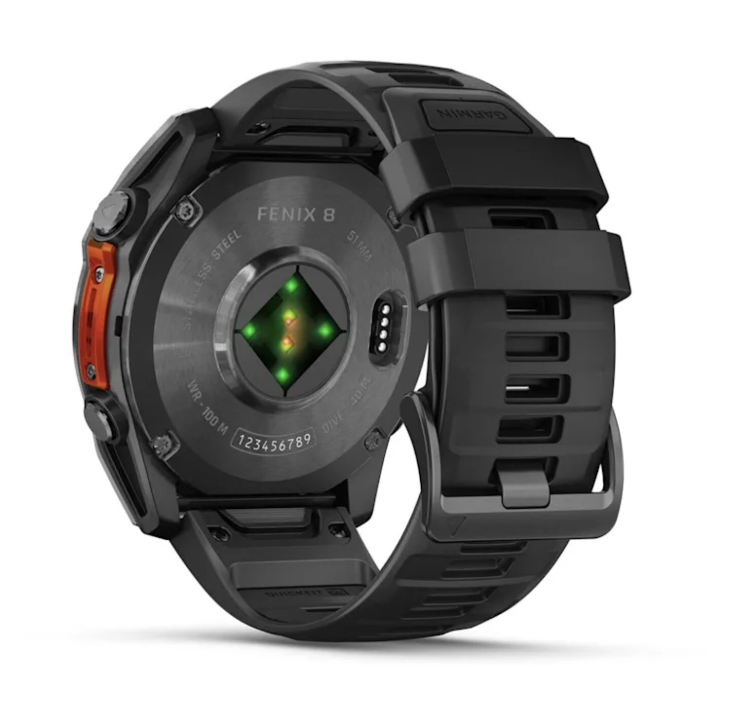 Garmin Fenix 8 51 мм AMOLED, серый, черный силиконовый ремешок (010-02905-00)