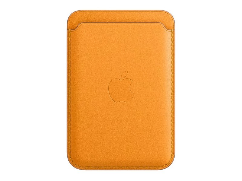 Чехол-бумажник Apple Wallet MagSafe для iPhone, кожа, золотой апельсин