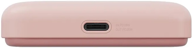 Внешний аккумулятор с беспроводной зарядкой EnergEA Bazic GoPower SNAP 5K 15W +С 20W +AW, розовый