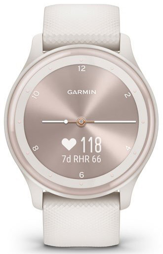 Умные часы Garmin Vivomove Sport, слоновая кость/ безель персикового золота, силиконовый ремешок (010-02566-01)