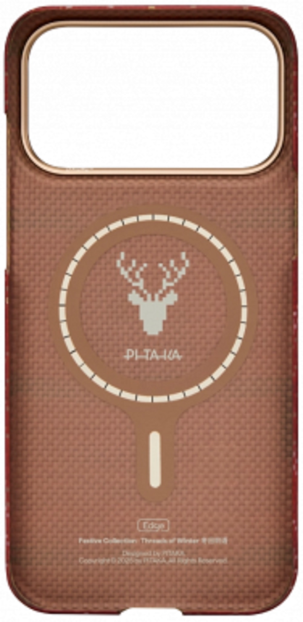 Чехол Pitaka Threads of Winter Ultra-Slim (PitaTap) с MagSafe для iPhone 17 Pro, красный (CP1702BP)