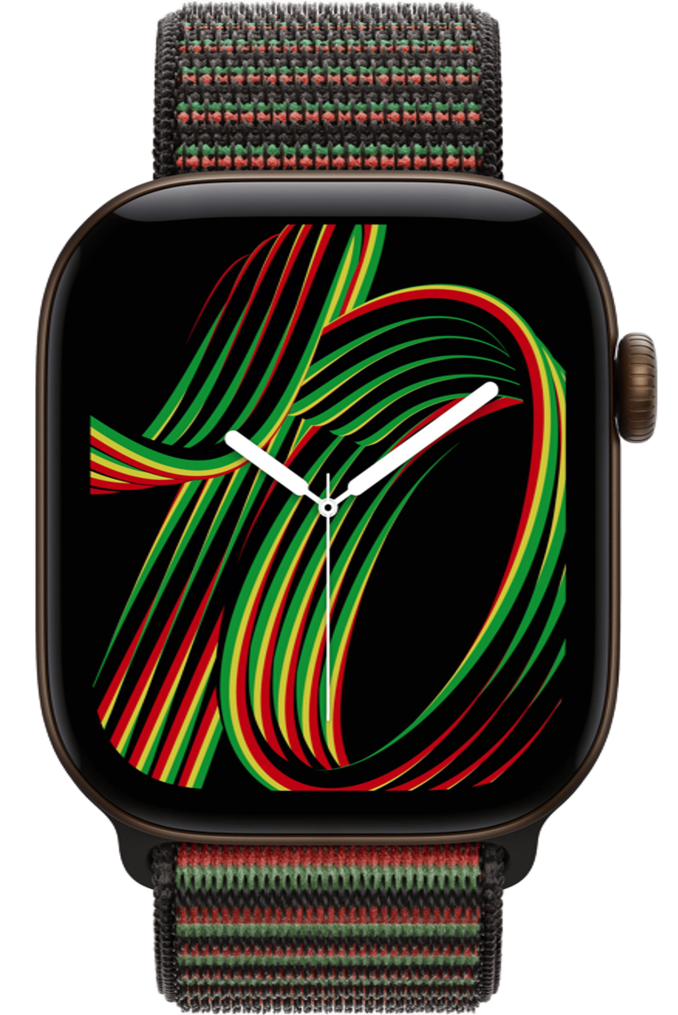 Apple Watch Series 12 46mm Dark Bronze Aluminum Case with Sport Loop Black Unity - Unity Rhythm