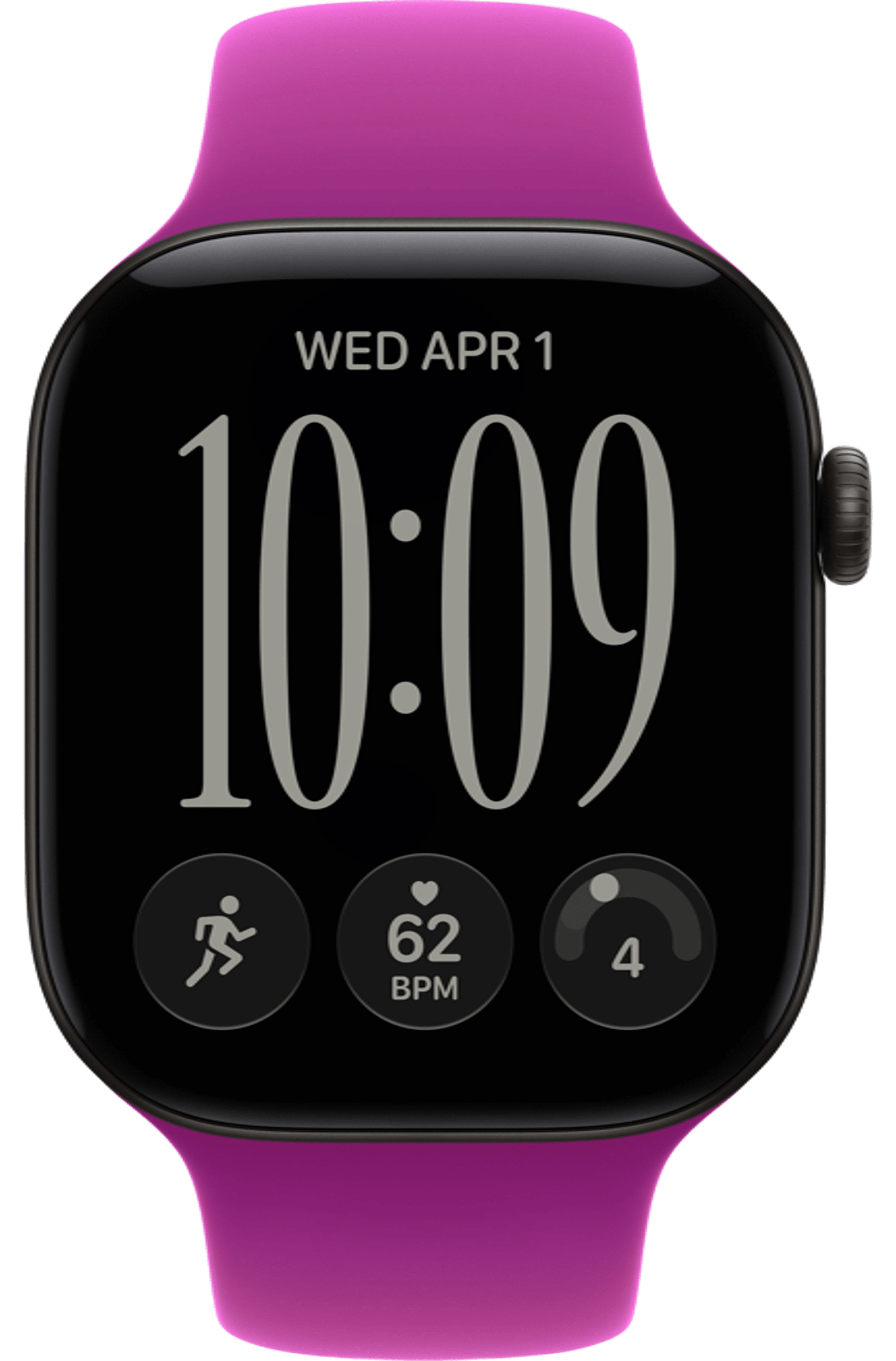 Apple Watch Series 12 46mm Black Aluminum Case with Sport Band Magenta