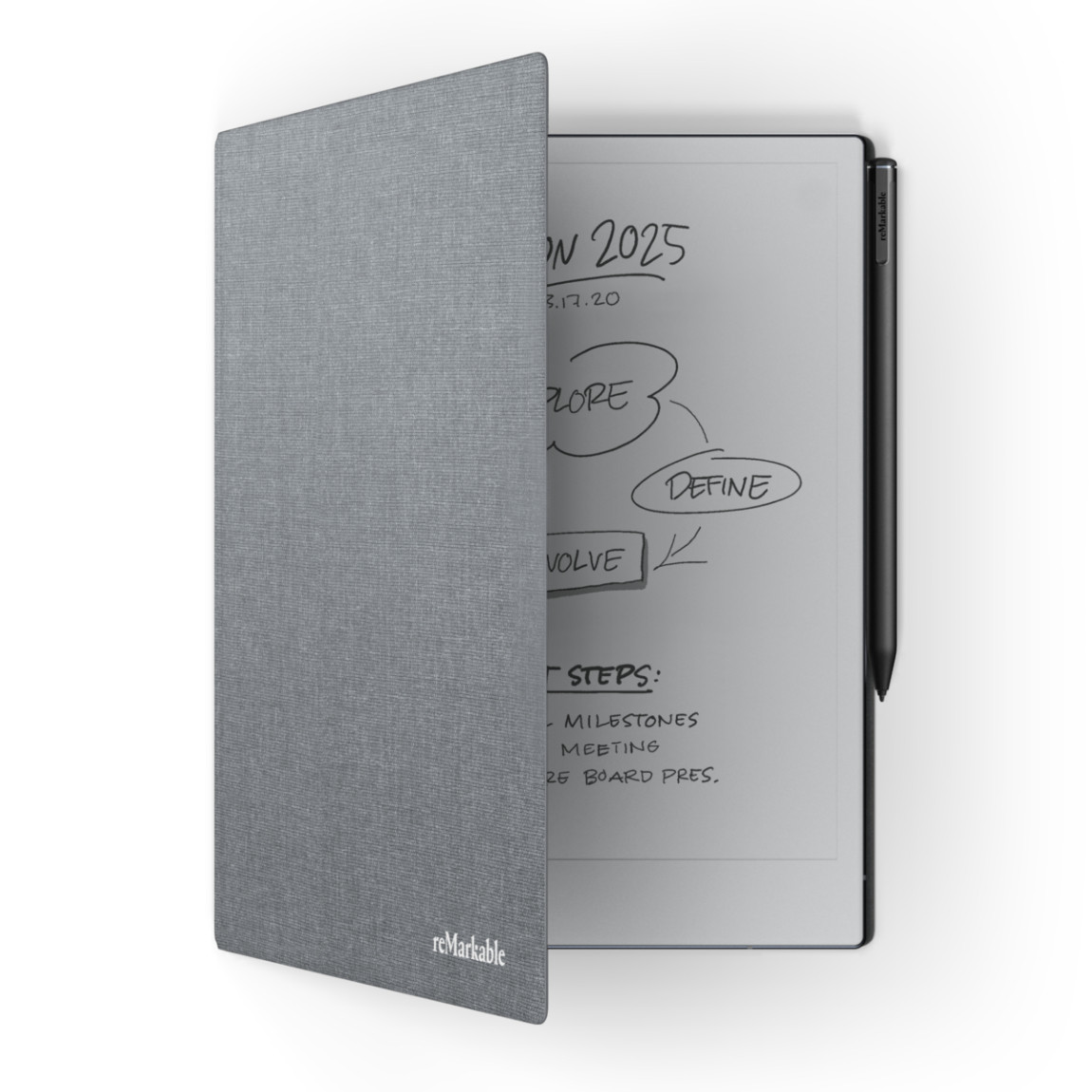 reMarkable 2 со стилусом Marker Plus и чехлом Book Folio, серый