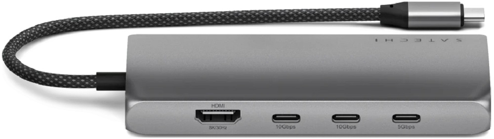 Адаптер Satechi USB-C Multiport Adapter 8K With Ethernet V3, серый космос (ST-P8KEM)