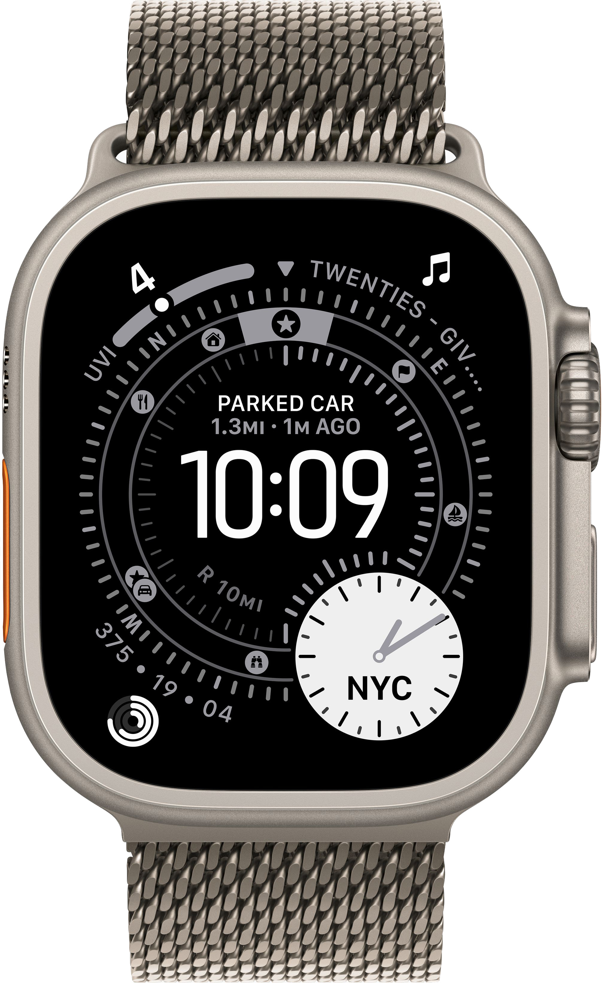 Apple Watch Ultra 3 (2025) 49mm Natural Titanium Case with Natural Titanium Milanese Loop Large