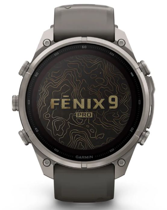 Garmin Fenix 9 Pro Solar 47мм inReach Titanium with Pebble Grey Silicone Band (010-04338-11)
