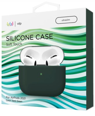 Силиконовый чехол "vlp" для Apple AirPods 3, темно-зеленый
