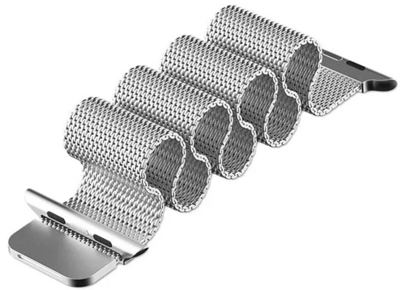Apple Watch 42/44/45mm Stainless Steel Milanese Loop, серебристый