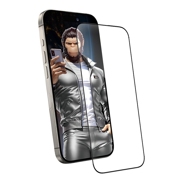 Защитное стекло BlueO Narrow border Anti-Static (антистатик) для iPhone 16 Pro, черный (PBJ1-16-6)