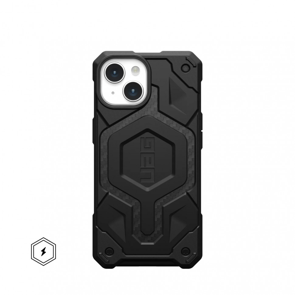 Чехол UAG Monarch Pro с MagSafe для iPhone 15 Plus, карбон (Carbon Fiber) 114220114242