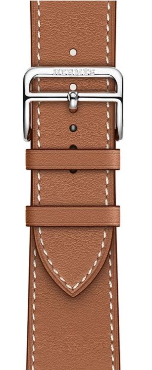Apple Watch Hermes Series 11 46mm Silver Titanium Case with Single Tour, Gold