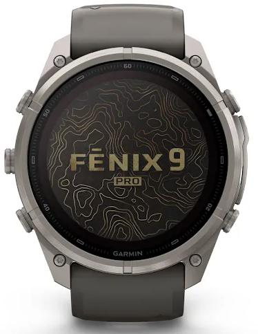 Умные часы Garmin Fenix 9 Pro Solar 51мм inReach, титан с серым силиконовым ремешком (010-04339-00)