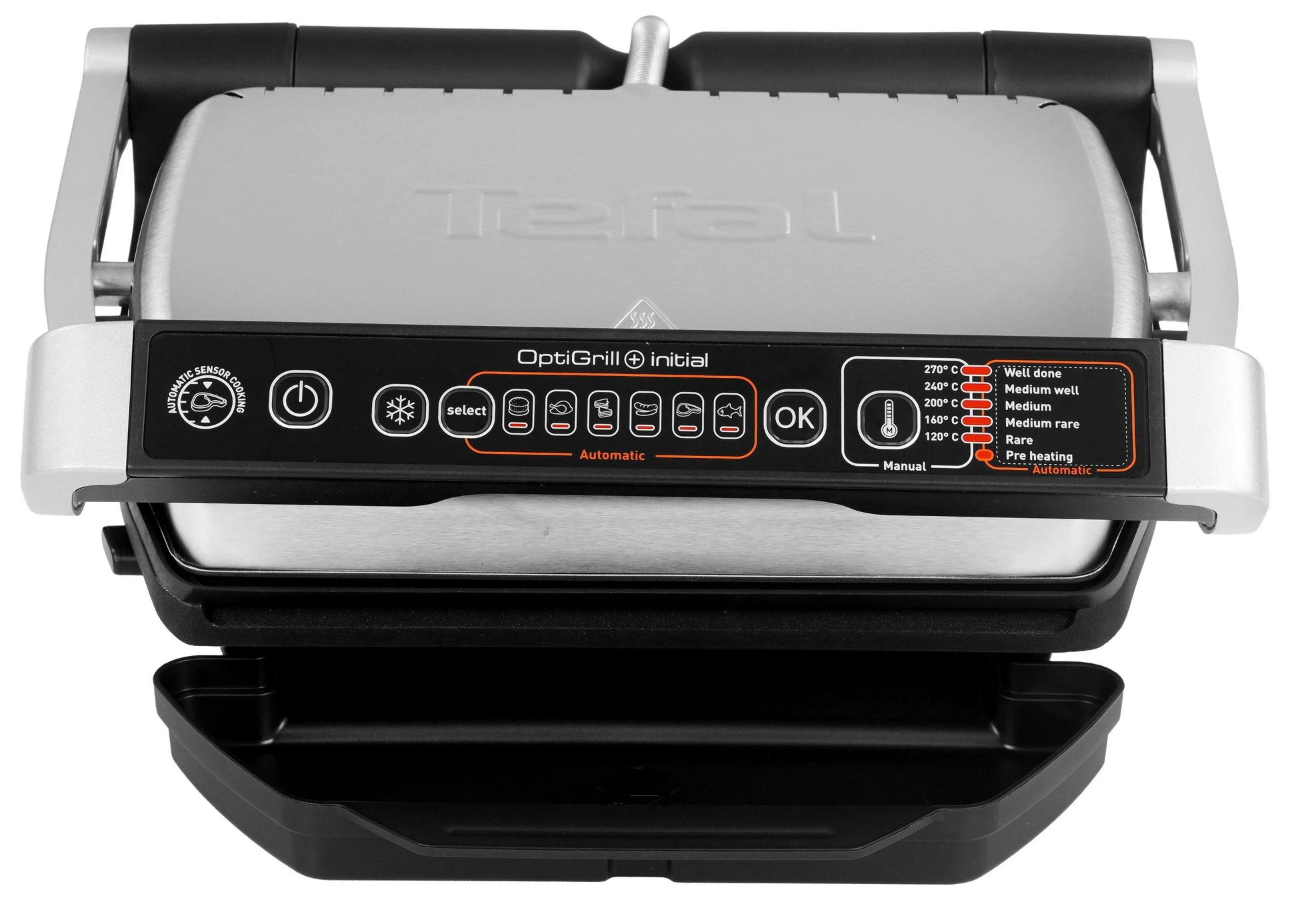 Гриль Tefal Optigrill+ Initial GC706D34, серебристый