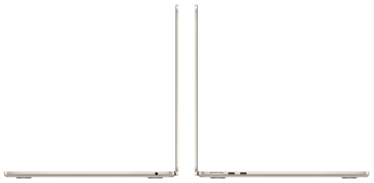 Apple MacBook Air 13 (M3, 8C CPU/10C GPU, 2024), 24 ГБ, 512 ГБ SSD, Starlight (сияющая звезда) MC8P4