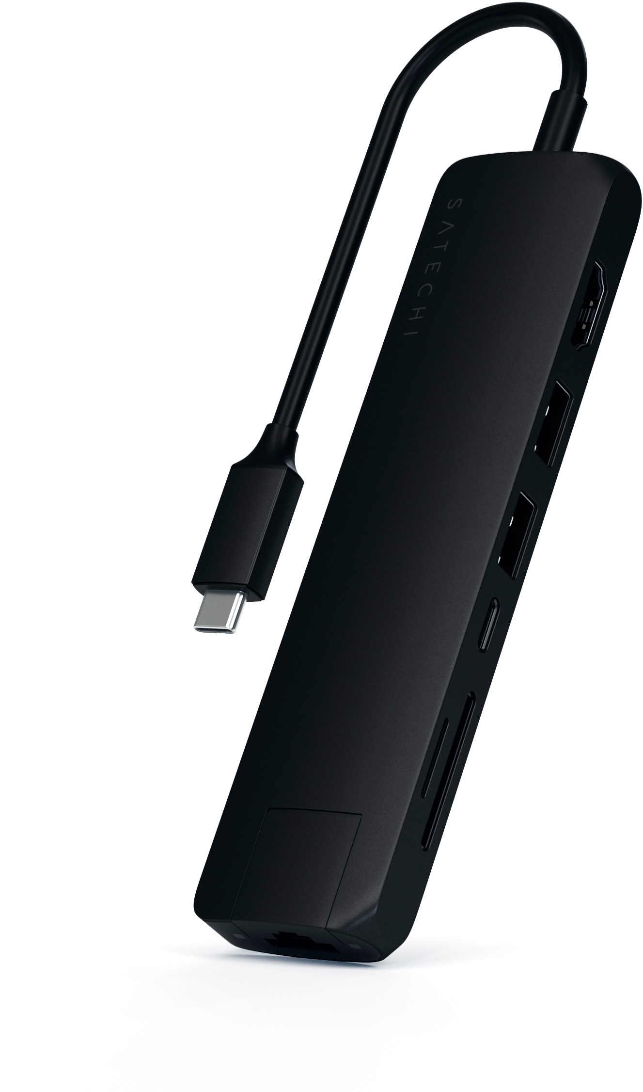 Адаптер Satechi USB-C Slim Multiport with Ethernet, черный (ST-UCSMA3K)