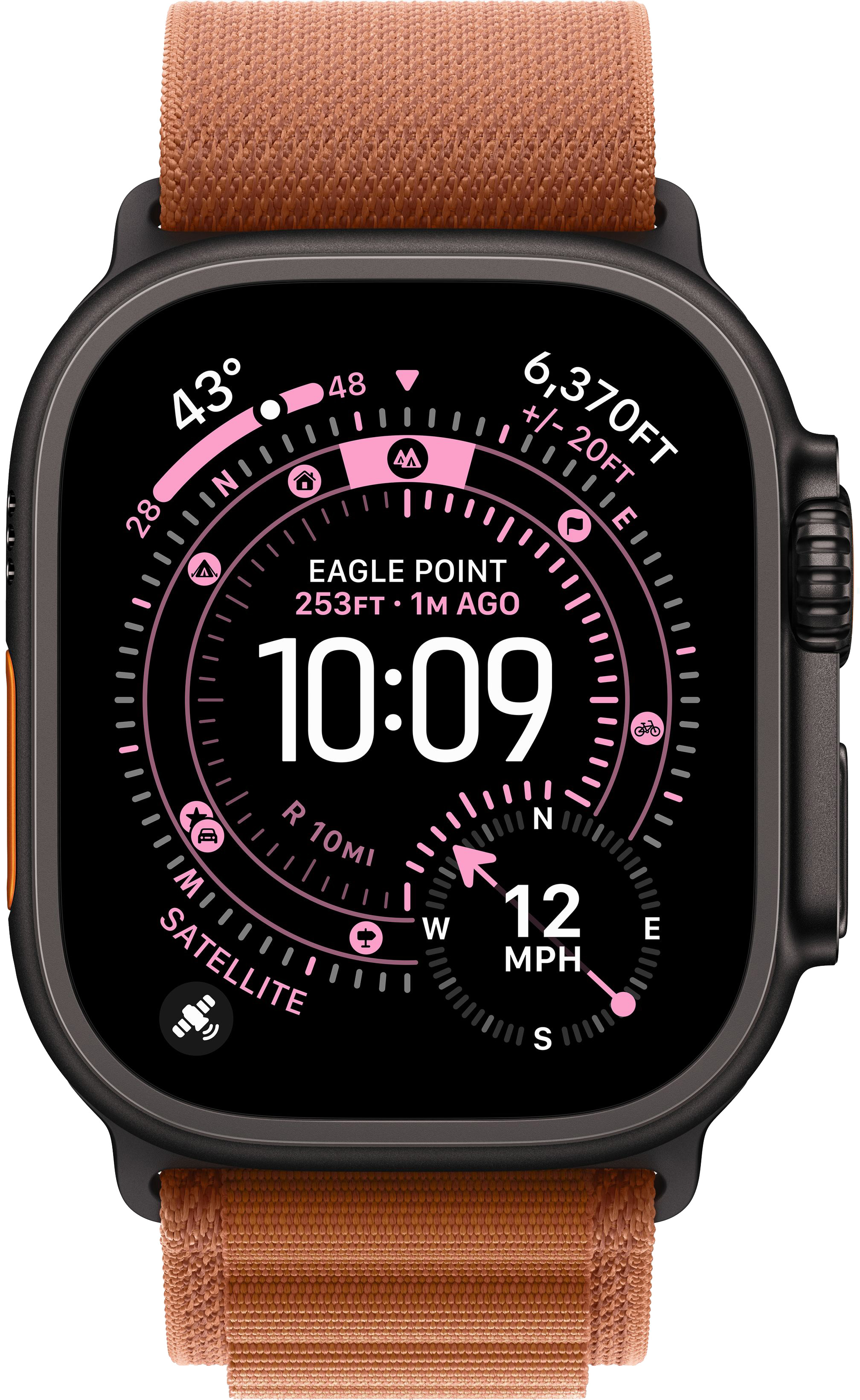 Apple Watch Ultra 3 (2025) 49mm Black Titanium Case with Terra Cotta Alpine Loop Small