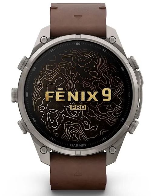 Garmin Fenix 9 Pro AMOLED 47мм inReach, Titanium with Walnut Leather Band (010-04336-41)
