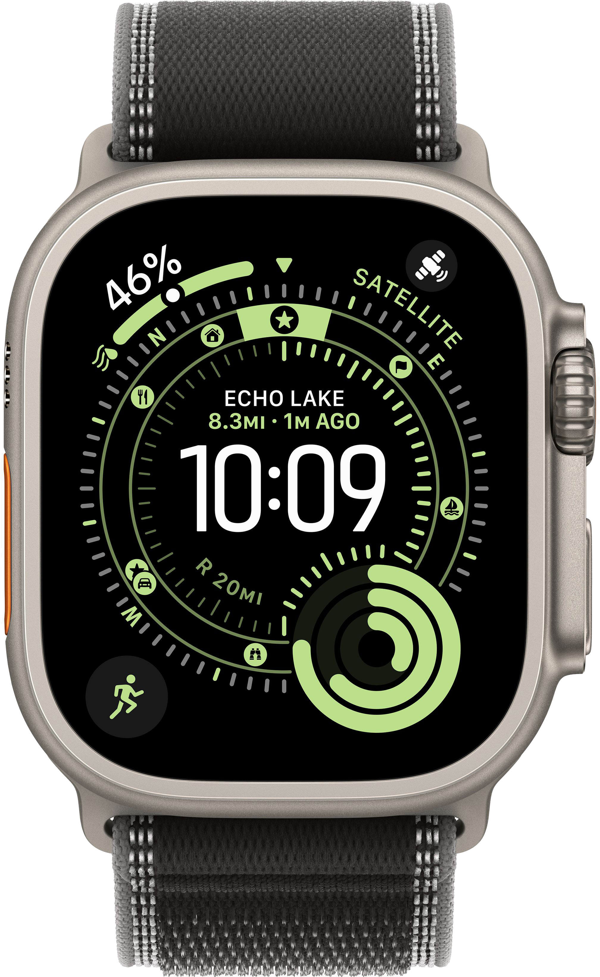 Apple Watch Ultra 3 (2025) 49mm Natural Titanium Case with Black/Charcoal Trail Loop (M/L)