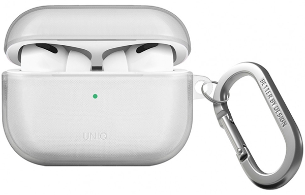 Чехол с карабином Uniq Glase TPU case для AirPods Pro 2, прозрачный (AIRPODSPRO2-GLSCLR)