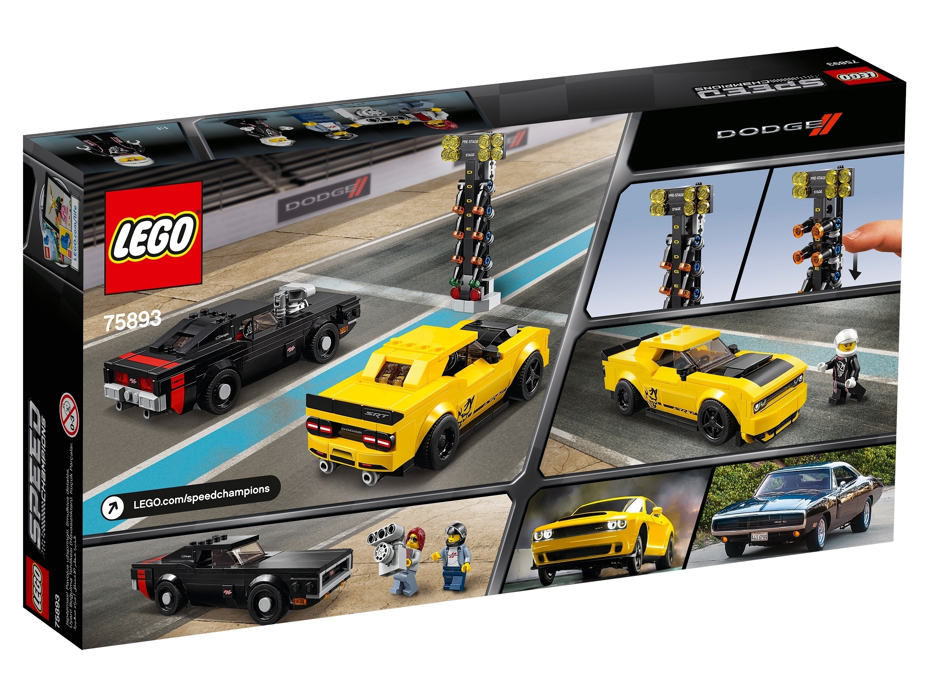 Конструктор LEGO Speed Champions 75893 Автомобили 2018 Dodge Challenger SRT Demon и 1970 Dodge Charger R/T