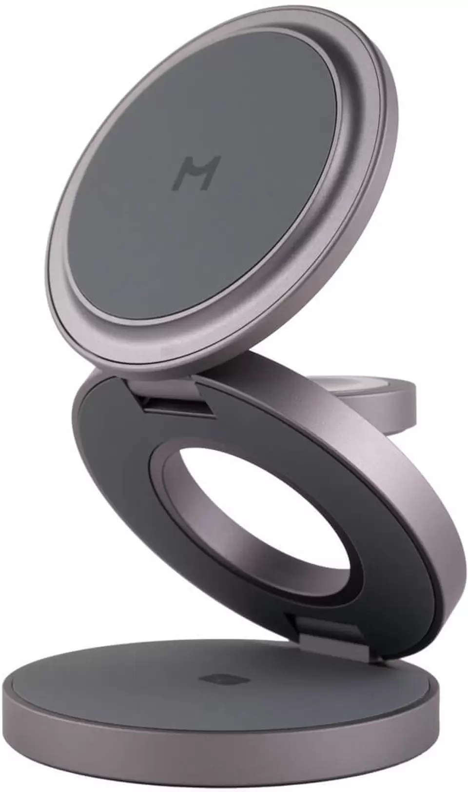 Беспроводное зарядное устройство Magssory Disc Signature Edition для Apple 3 в 1, титан (WCH033)