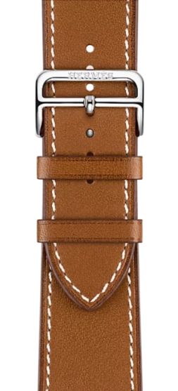 Apple Watch Hermes Series 11 46mm Silver Titanium Case with Single Tour Deployment Buckle, Fauve