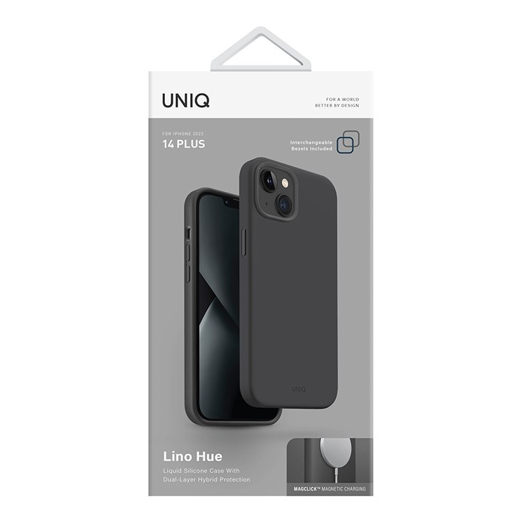 Чехол Uniq Lino Hue с MagSafe для iPhone 14 Plus, серый (IP6.7M(2022)-LINOHMGRY)