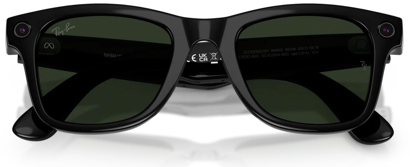 Умные очки Ray-Ban Meta (Gen 2) Wayfarer RW4012 155-53 Size, Shiny Black/Transitions Graph Green (8056262721308)