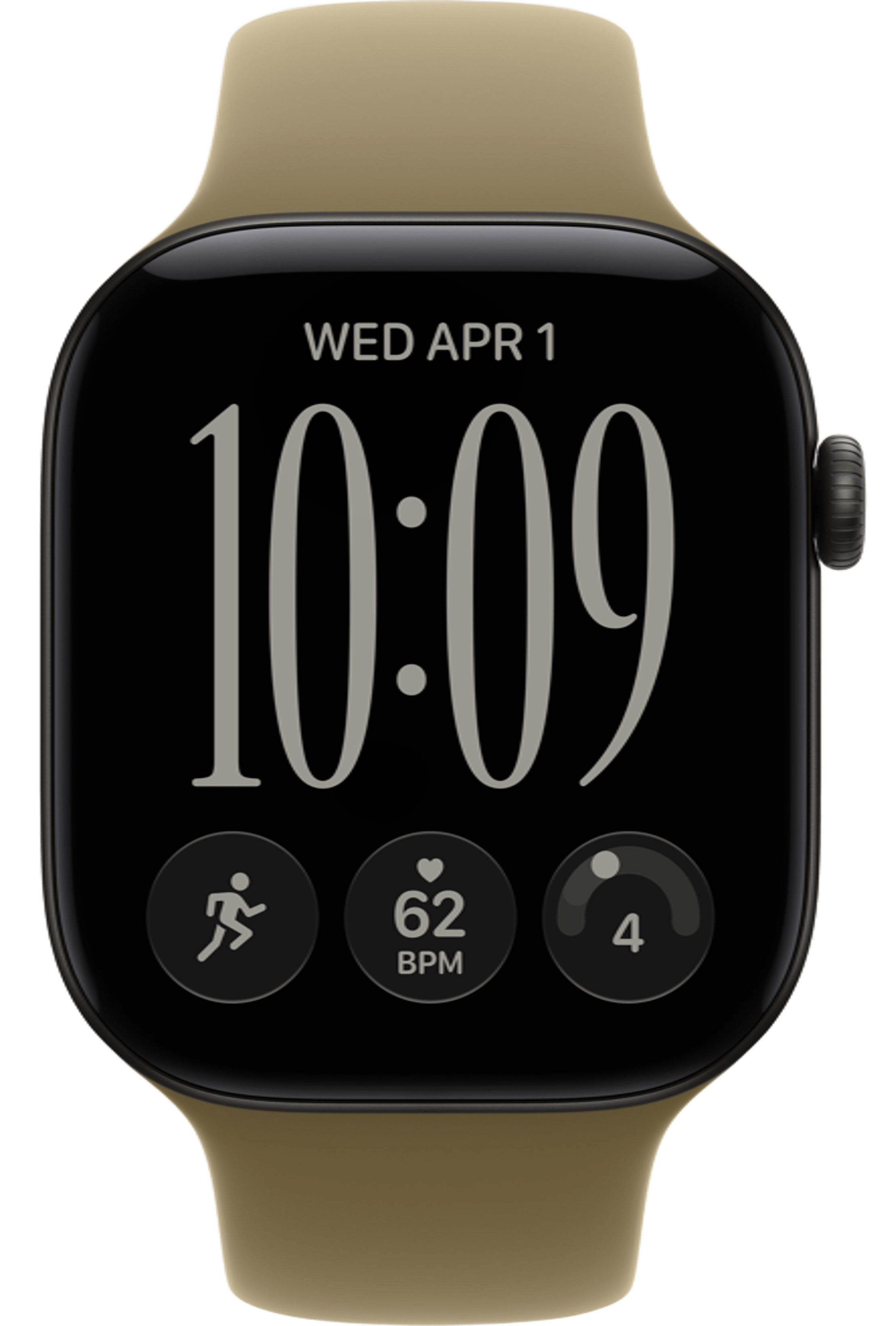 Apple Watch Series 12 46mm Black Aluminum Case with Sport Band Olive