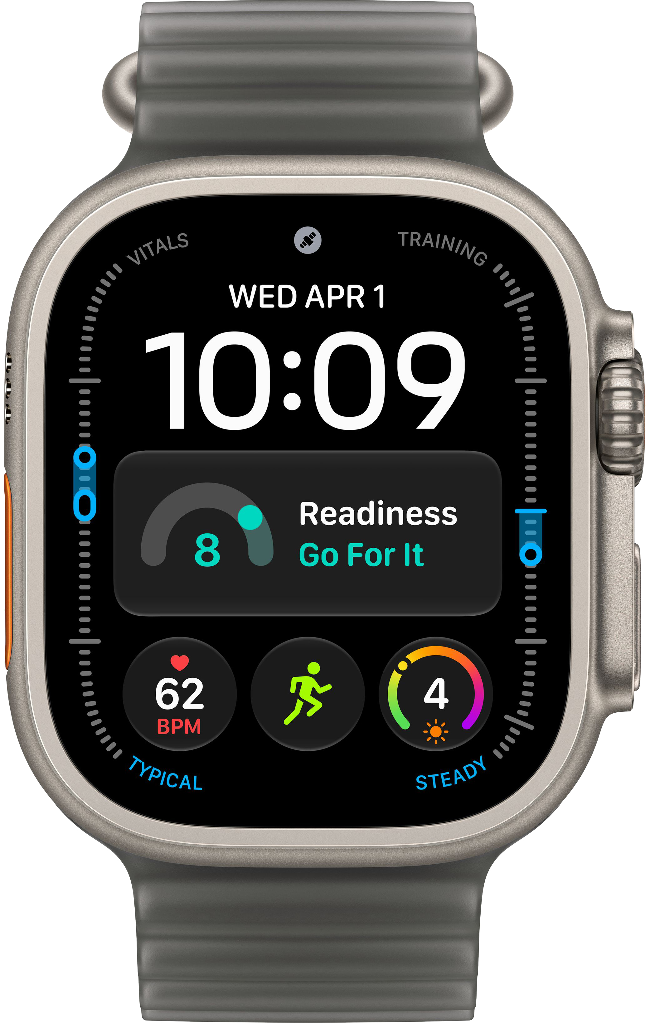 Apple Watch Ultra 4 (2026) 49mm Natural Titanium Case with Translucent Black Ocean Band