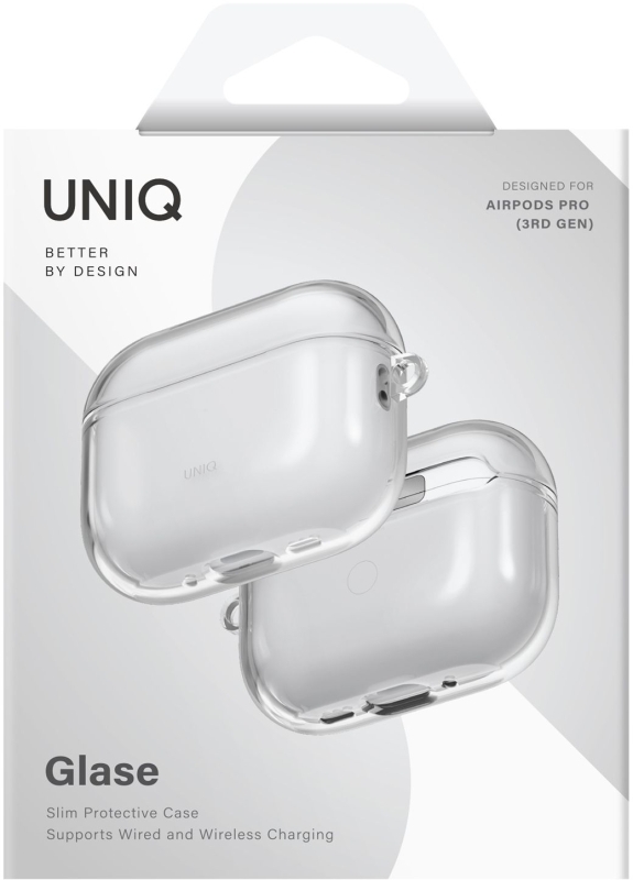 Uniq Glase Glossy для AirPods Pro 3, прозрачный (AIRPODSPRO3-GLSGCLR)