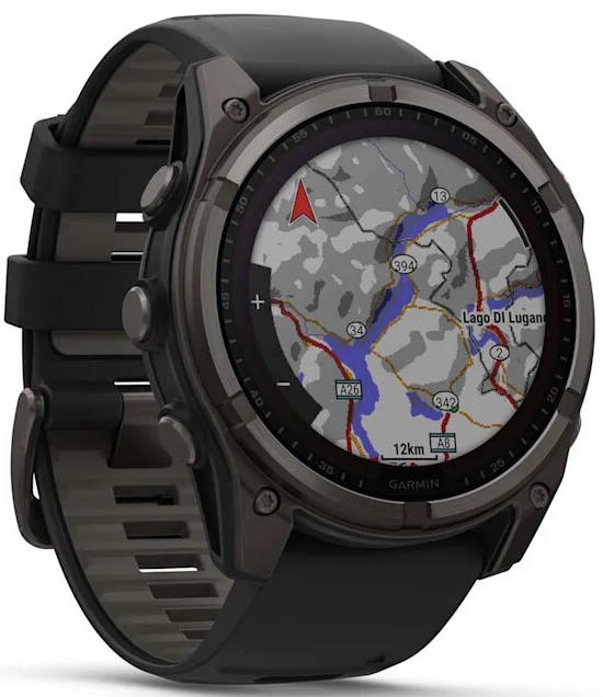 Garmin Fenix 8 51 мм Solar, Sapphire Titanium, угольно-серый с DLC-покрытием и черным ремешком (010-02907-11)