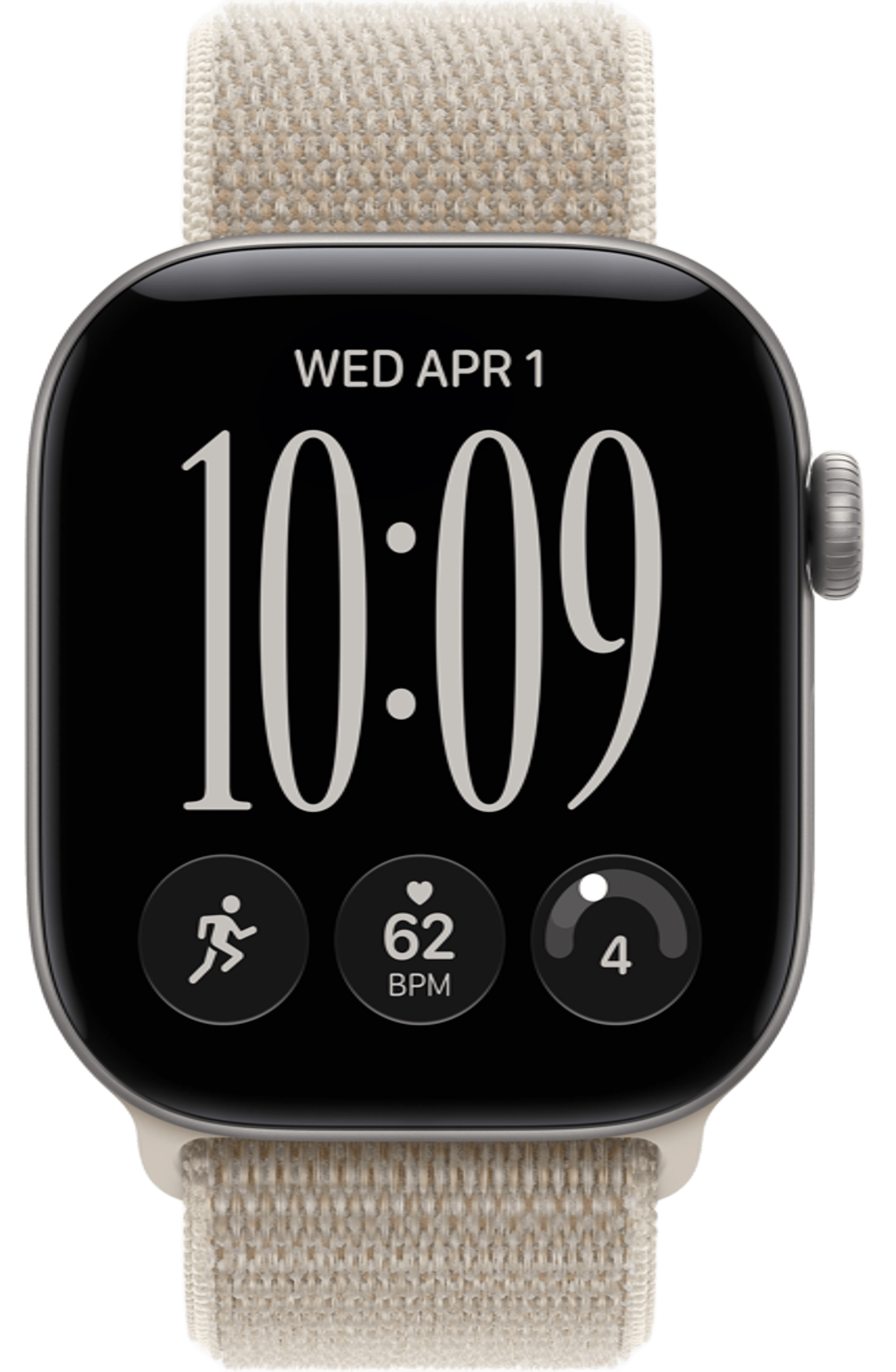 Apple Watch Series 12 46mm Space Gray Aluminum Case with Sport Loop Limestone