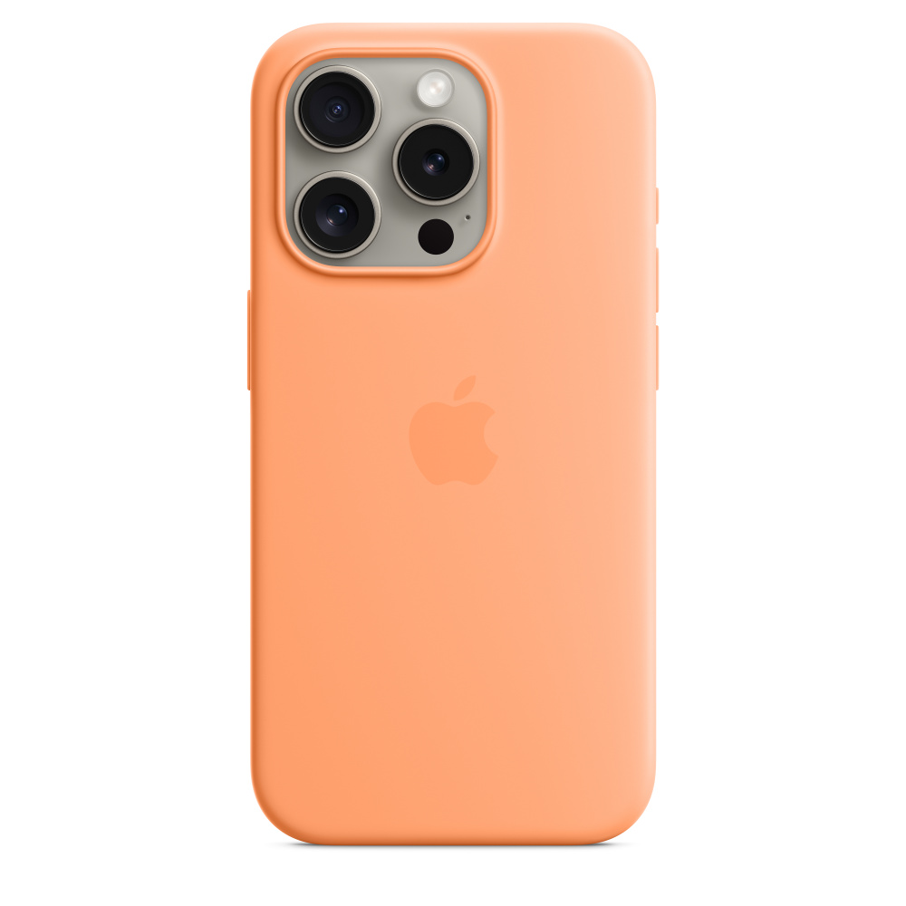 Чехол Apple iPhone 15 Pro Silicone Case с MagSafe, Orange Sorbet (MT1H3)